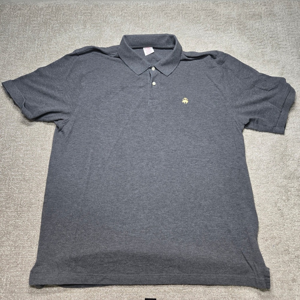 Brooks Brothers Mens XXL Gray Performance Polo Shirt Original Fit Cotton Pique